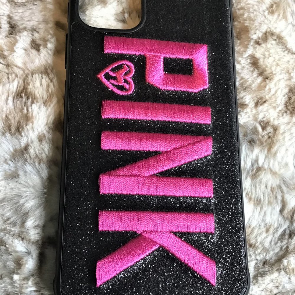 3D Embroidery PINK Glitter Bling Soft Phone Case